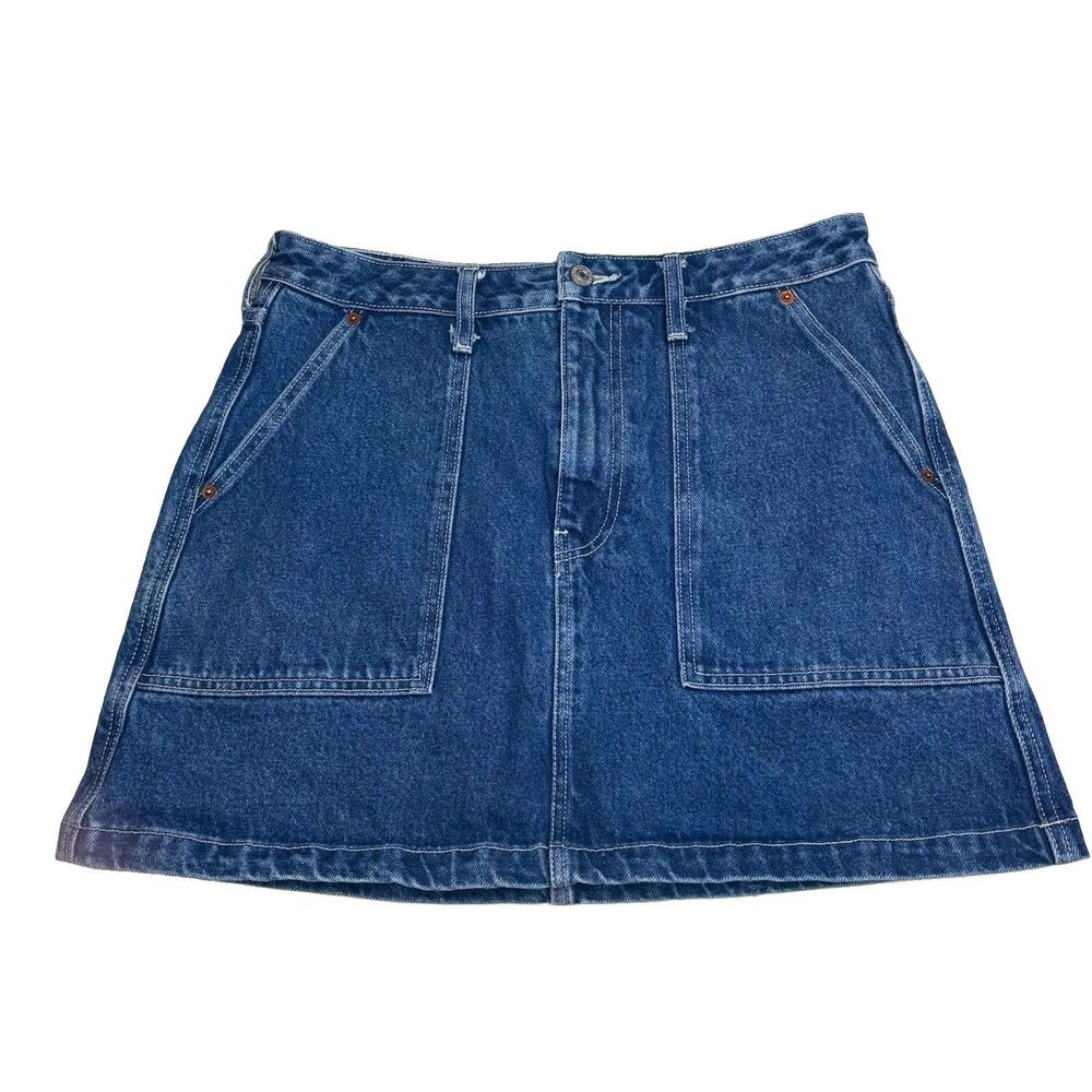 Abercrombie & Fitch Natural Rise Denim Jean Mini Skirt Size 30/10 With Pockets
